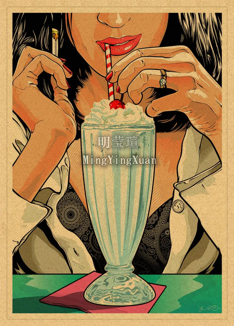 Classic Movie Poster Pulp Fiction Kraft Paper Vintage Posters For Home Bar Living Decor High Quality Wall Sticker gift