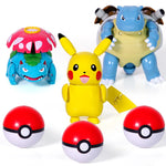 Pokemon Ball Deform Mewtwo Figure Pokeball Action Figurine Pikachu Charizard Gengar Blastoise Greninja Eevee Poke Child Toy Set