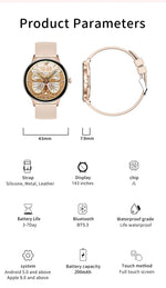 2025 Ultra-thin Durable Women Smart Watch 1.43" Amoled Screen Wireless Call Sports Health Fitness Women Watches For Android iOS