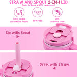 420ML Kids Thermos Bottle Leak Proof Tumbler With Handle Stainless Steel Travel Straw Mug For Toddler Boys Girls Christmas Gifts