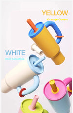 2025 New Female King Cup 304 Stainless Steel Straw Insulated Ice Cup - Thick, Portable Handle Design for Trendy Hydration