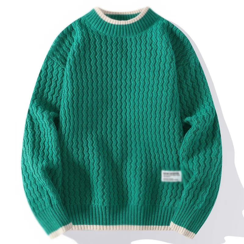 New Autumn Winter Mens Mock Neck Sweaters Knitted Pullovers Fashion Casual Knitwear Men Youthful Vitality Sweater Pullover Man