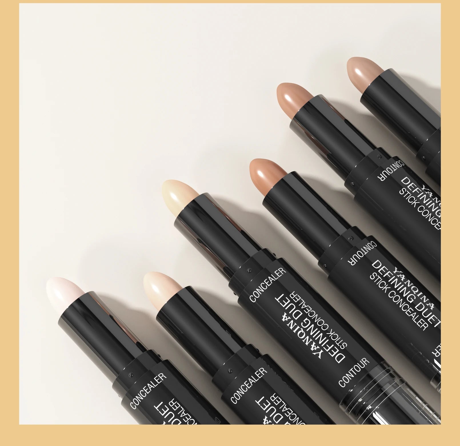Contour Stick Duo, Double-Ended Highlight and Shadow Cream, Waterproof Full Coverage Concealer, Natural Finish Makeup for All Sk