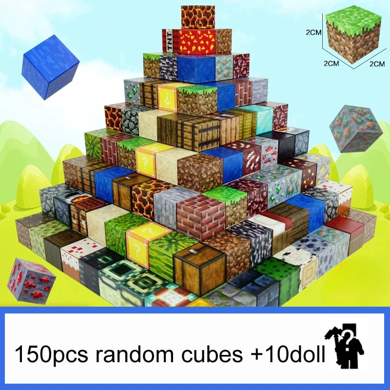 10-300pcs Magnetic Blocks Game Mine Magnet World Toys For Boys Girls STEM Montessori Sensory Cubes Game Toys Gift