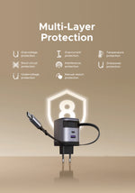 UGREEN 65W GaN Charger With Retractable USB C Cable For iPhone 17 16 Pro Samsung Xiaomi Laptop Macbook Tablet PD Fast Charger