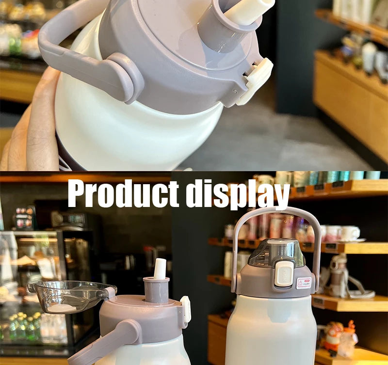 1.3L/1.7L Large Capacity Thermo Bottle Outdoor Mug Stainless Steel Thermos Water Bottle Portable Vaccum Flask Cold And Hot Tumbl