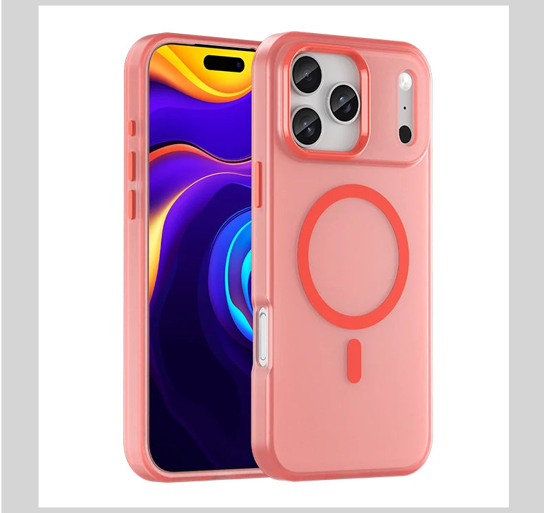 Shockproof Matte Transparent Case For Magsafe Case For iPhone 17 Pro Max 17 Air 17 Pro 17 Wireless Charge TPU Soft Cover Funda