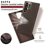 LANGSIDI Luxury Nappa Leather Magnetic Phone Case for Samsung s24 ultra Galaxy s23 ultra s24 plus for Magsafe fundas Back Cover