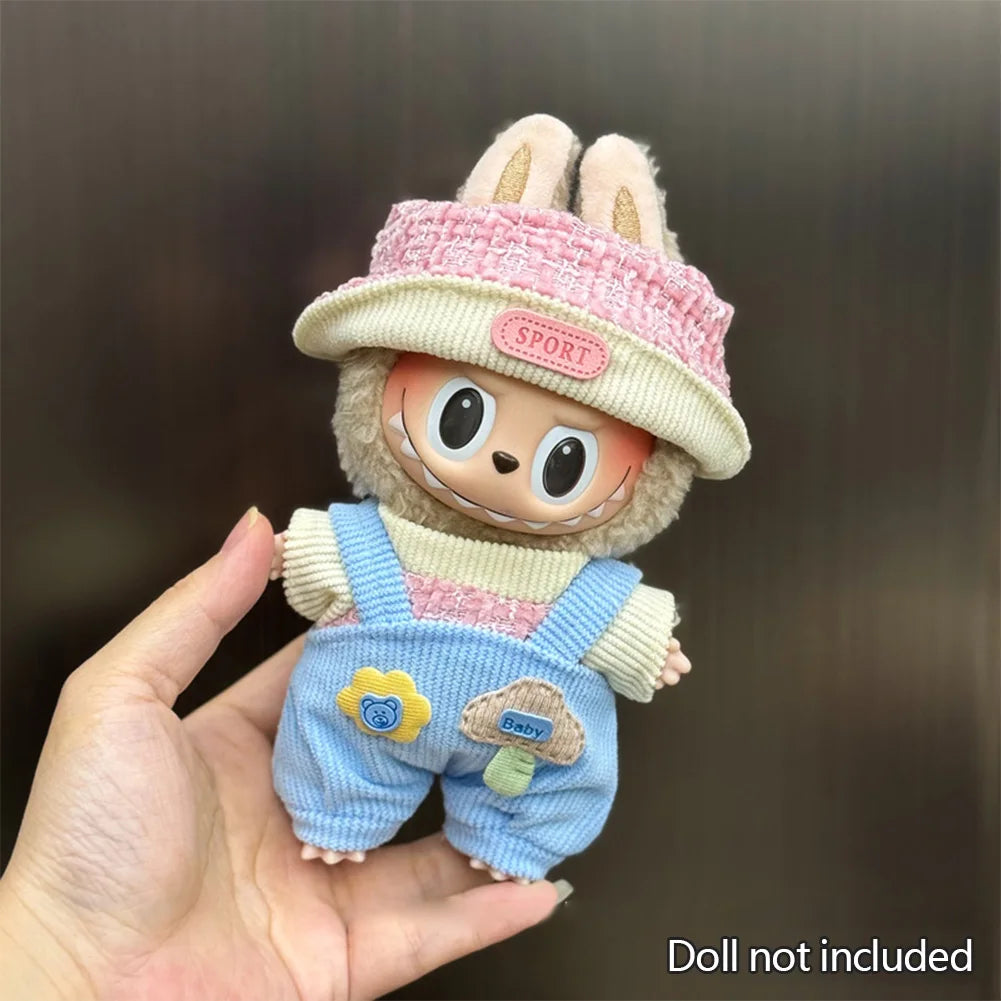 Fashion Clothes Ropa Labubu Clothes Outfit Doll Accessories For 15/17cm Labubu V2 V1 Plush Doll's Suspenders Suit
