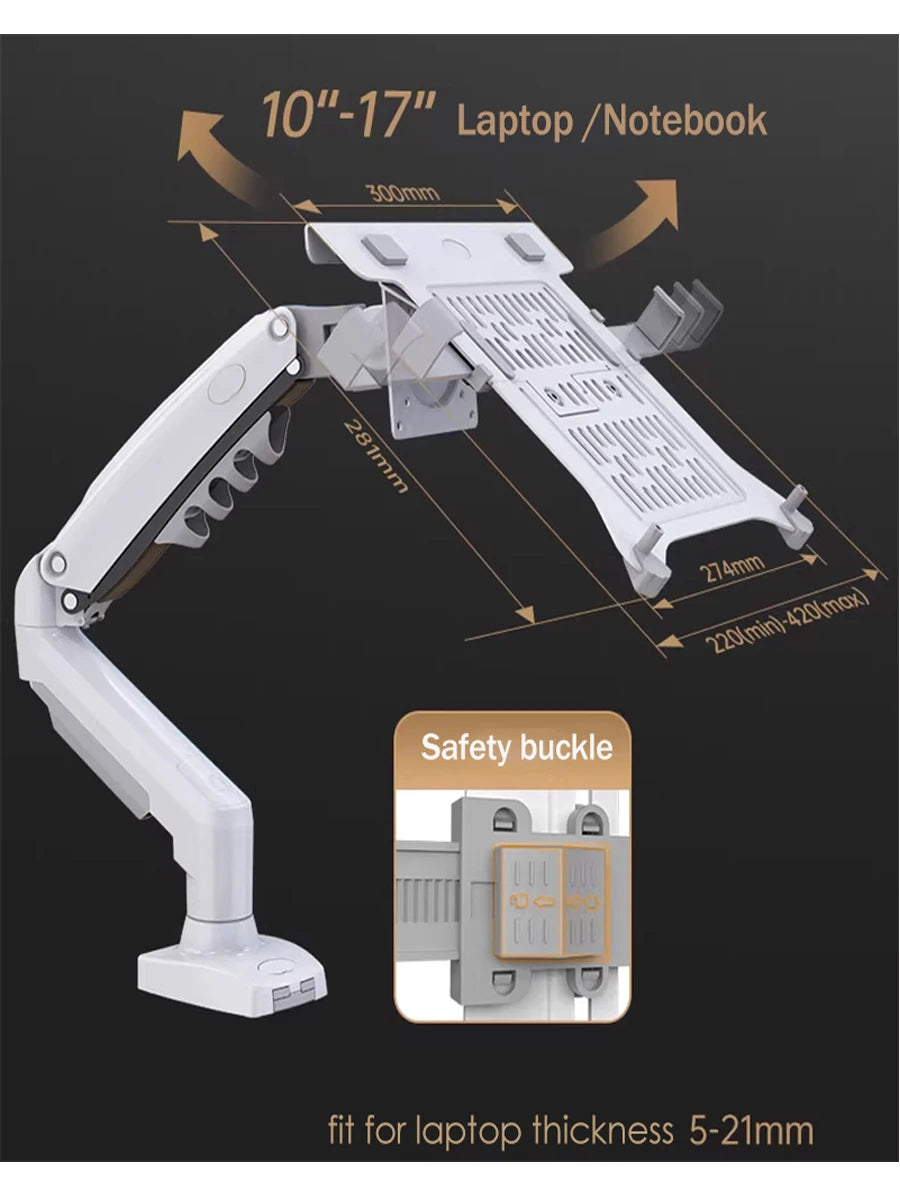 2 in 1 NB New F80 + FP-2 Monitor and Laptop Holder for 17-30" Monitor + 10-17" Laptop Desktop Mount Stand Clamp