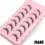 GROINNEYA 5/7 pairs Eyelashes 3D Natural False Lashes Fluffy Soft Cross Manga Lashes Wispy Natural Eyelash Extension Makeup