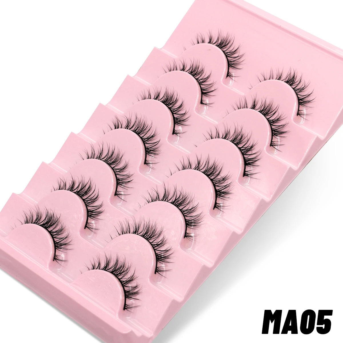 GROINNEYA 5/7 pairs Eyelashes 3D Natural False Lashes Fluffy Soft Cross Manga Lashes Wispy Natural Eyelash Extension Makeup