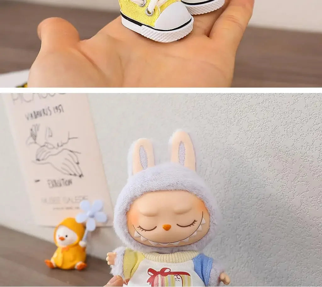 (Only shoes)For LABUBU 17cm Cotton Dolls Shoes Toys Casual Sports Shoes Dolls Accessories for labubu outfits