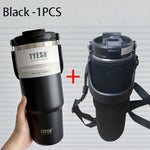 Tyeso 600/750/900ML Car Coffee Cup Thermo Bottle with Straw Portable Sport Insulated Vacuum Flask Travel Thermal Water Bottle
