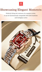 POEDAGAR Luxury Rectangle Watch For Woman Waterproof Calendar Simple Ladies Watch Fashion Stainless Steel Quartz Women's Watches