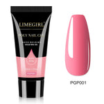 LIMEGIRL 30ml Nail Extension Gel Glitter Soak Off Nail Acrylic Crystal Build Poly UV Gel for Nails Quick Extension Manicure Glue