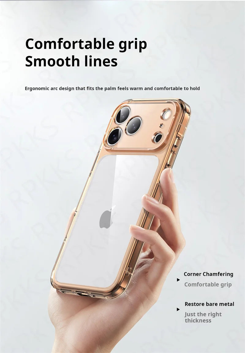 Luxury Hybrid Transparent Shockproof Phone Case For iPhone 17 Pro Max 17 Air 17Pro Max Clear Hard Acrylic Protective Back Cover