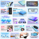 Blackview SHARK 8 Smartphone Android13 G99 Mobile Phone 6.78'' 120Hz 2.4K Display 16 (8+8) GB RAM 256GB ROM 64MP Cameras Phones