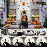Halloween Tableware Set Horror Themed Disposable Party Tableware Festival Decoration Props Banner Paper Plates Tablecloth Set