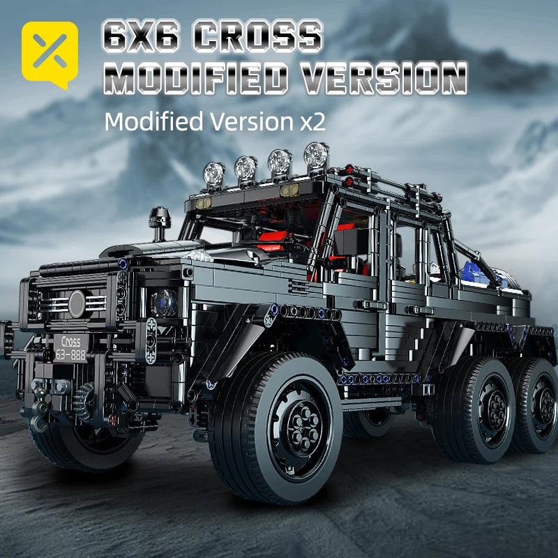 1:8 Scale Off-Road Pickup Truck Building Kit – Black SUV Model | Advanced Collector Set for Adults
