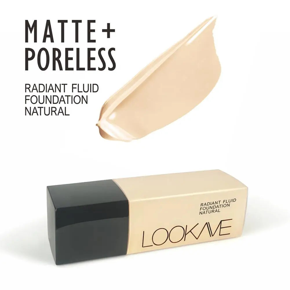 LOOKAVE Liquid Foundation Long Lasting Full Coverage Matte Cream CC Foundation Makeup Concealer Natural Liquid Base Moisturizing