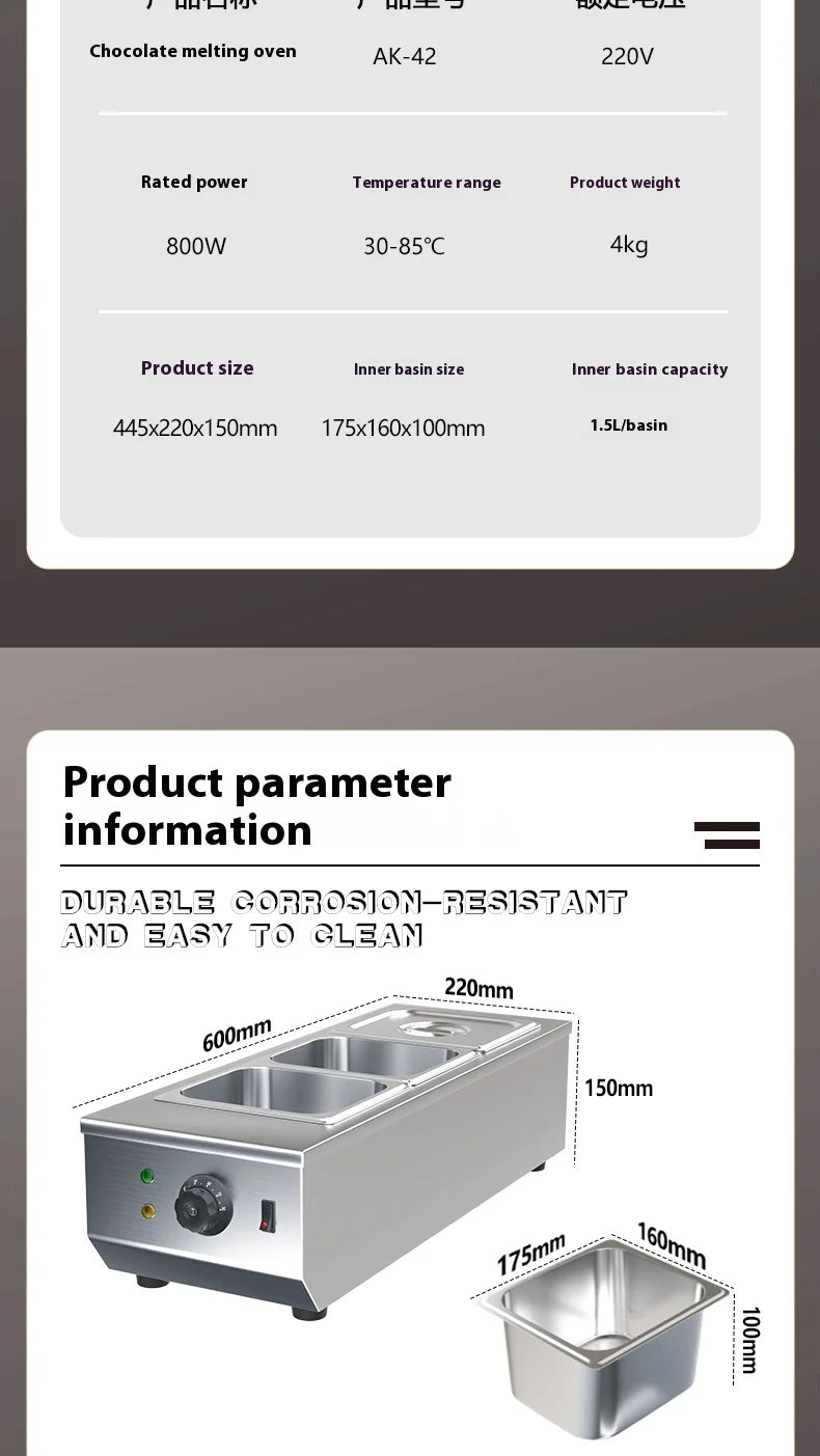 Singwinner 2 3 Tanks Electric Chocolate Tempering Machine Chocolate cascade Melting Pot for Kitchen home appliance