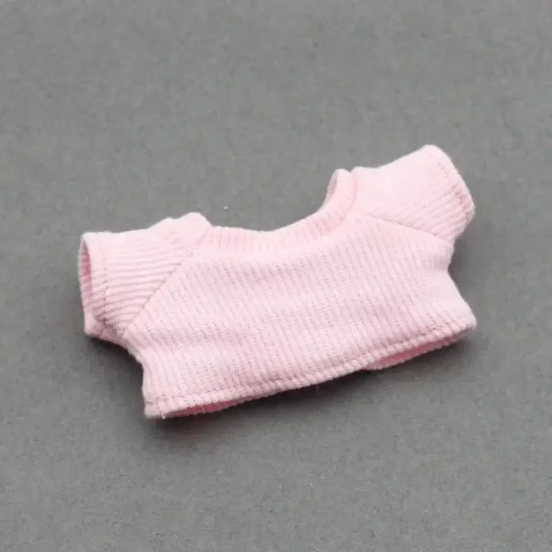 Mini Doll Clothes Outfit Accessories For Ropa 15-17cm Labubu Knitting T-shirt Hat pleated skirt Uniform Set Clothing