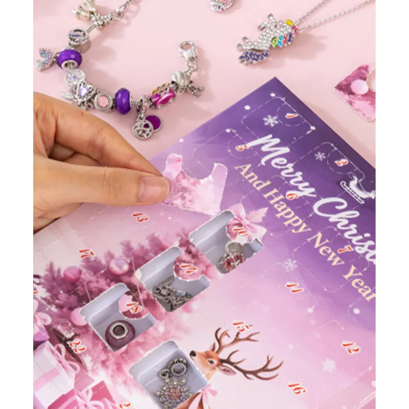 2026-Christmas Advent Calendar DIY Bracelet Accessories Pendant Blind Box Christmas Decorations Gift New Year's Eve Decorations