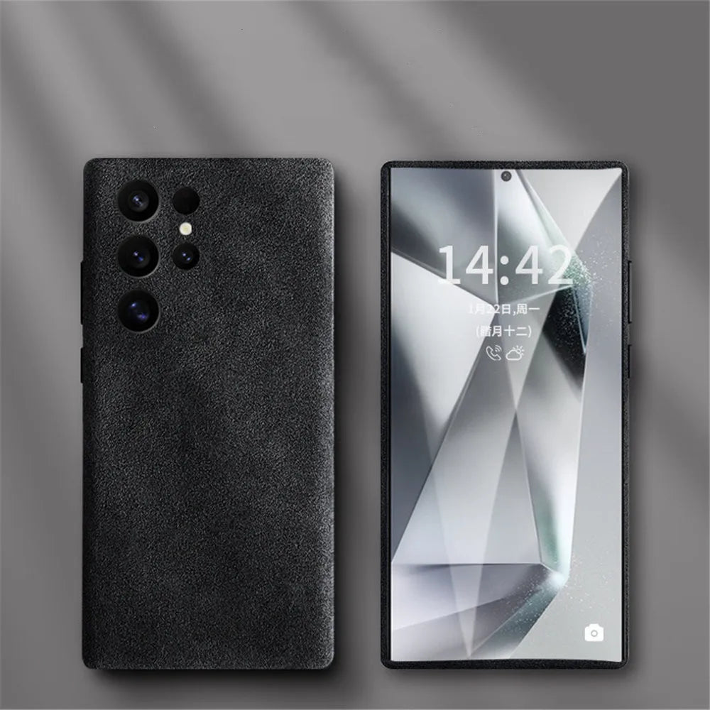 Genuine Alcantara Leather Magsafe Slim Case for Samsung Galaxy S24 S25 Ultra Matte Back Cover