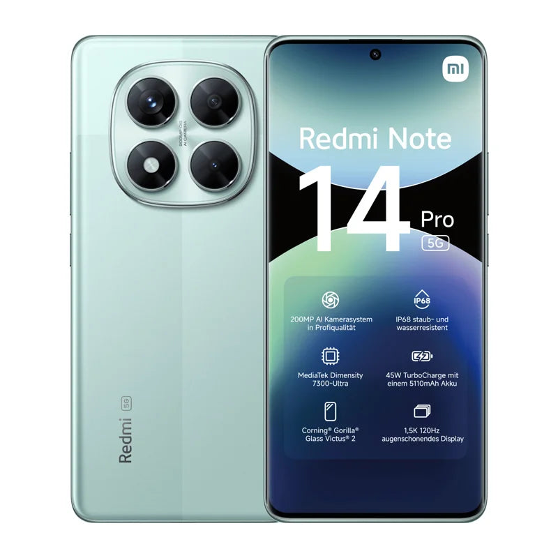 Xiaomi Redmi Note 14 Pro 5G NFC smartphone MediaTek dimension 7300-Ultra AMOLED screen 6,67 1,5 K 120 Hz 5110 mAh 200 MP camera