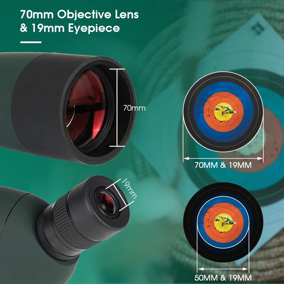 Svbony SV28plus 50/60/70mm Spotting Scope Zoom Telescope Powerful Long Range PORRO Prism Suit for Archery Target Shooting