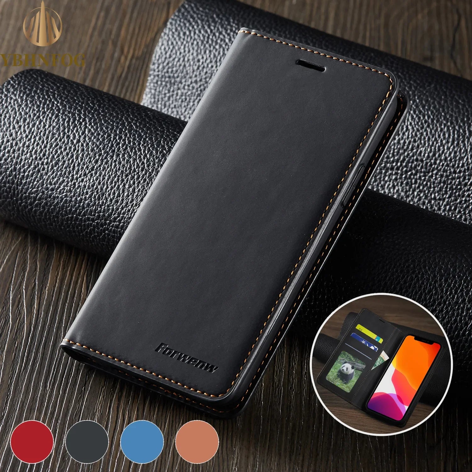 Leather Flip Phone Case For Xiaomi Redmi Note 8 9T Note 10S 11S 12 13 14 Pro Fashion Magnetic Wallet Bracket Shockproof Cover