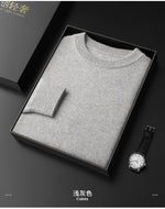 Men 100% Cashmere Thick Sweaters High Stretch Knitted Pullovers  2023 Winter Office Male Fashion  Loose Casual Tops DX01
