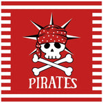 Red Black Pirate Nautical Theme Party Decorations Tableware Set for Halloween Christmas Birthday Events