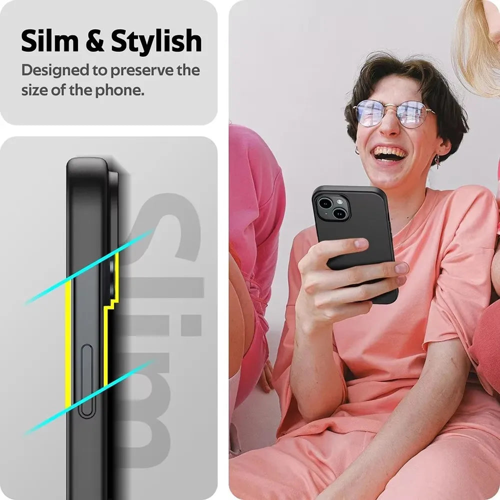 Luxury Matte Silicone Soft Case For iPhone 16 15 14 Plus 13 12 Mini 11 Pro XS Max X XR SE 2 3 7 8 Plus Solid Black Back Cover