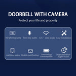 Visual Smart Doorbell Ring Door Camera Wireless Intelligent Video Bell Camera Intercom Doorbell Night Vision for Home Office