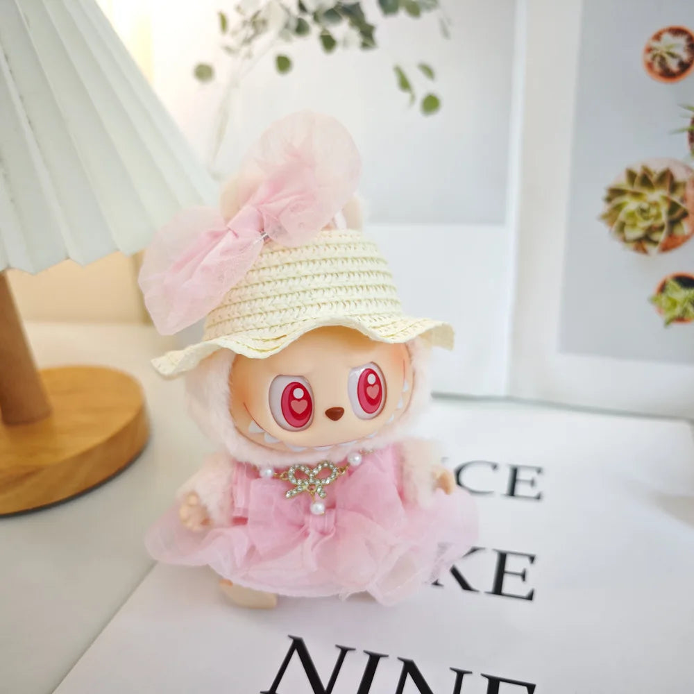 For 17cm Labubu V2 V1 Purple Dress Doll Clothes Outfit Accessories Idol Doll Clothing for Kid Gift Labubu Ropa