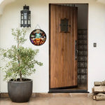 2D Retro Halloween Pumpkin Circular Wooden Sign, Suitable for Home, Caf É, Bar, Porch, Yard, Party, Holiday Decoration, Gifts