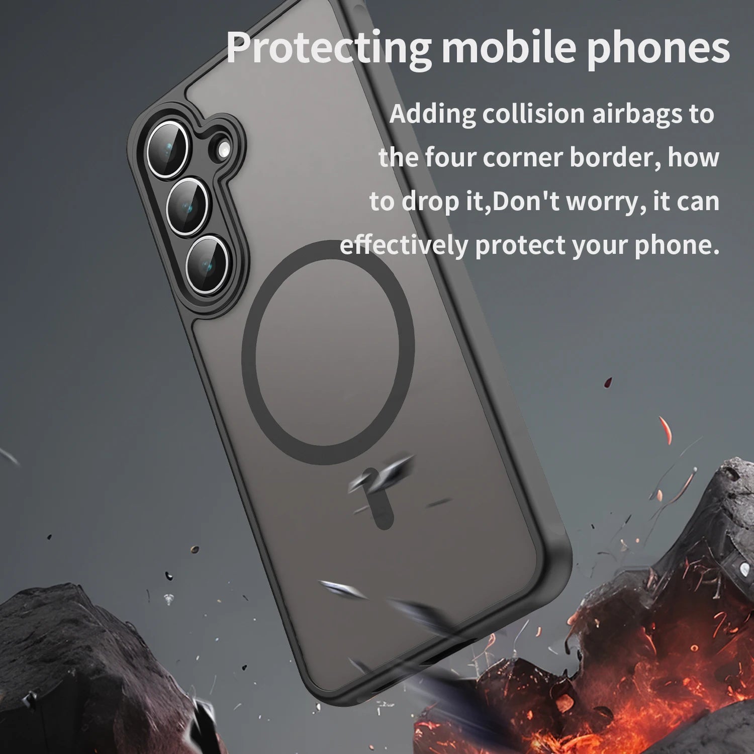 Translucent Frosted Shield Shockproof Case For Samsung Galaxy S25 FE Magnetic Wireless Charging TPU Frame Plastic Phone Cover