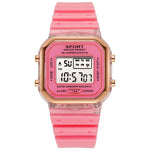 New Fashion Digital Student Transparent Electronic Watch Candy Multicolor LED Women Men Sports Waterproof Watches Clock Gift