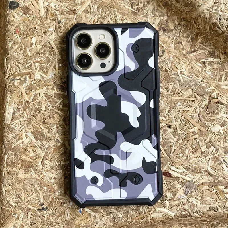 Heavy Duty Camo Shockproof MagSafe Case for Apple iPhone 16 Pro Max 13 14 15 Plus Original Pathfinder Military Magnetic Cover