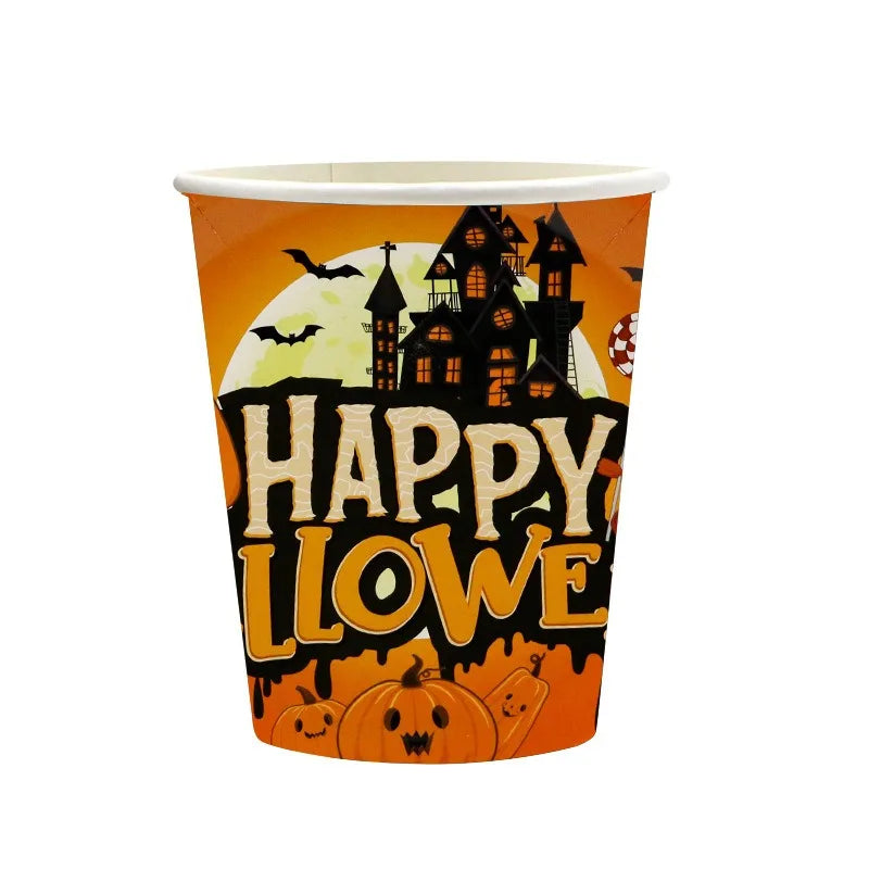 Halloween Themed Disposable Tableware Cups 7 Inch Plates 9 Inch Plates Halloween Party Decoration Supplies Festival Supplies