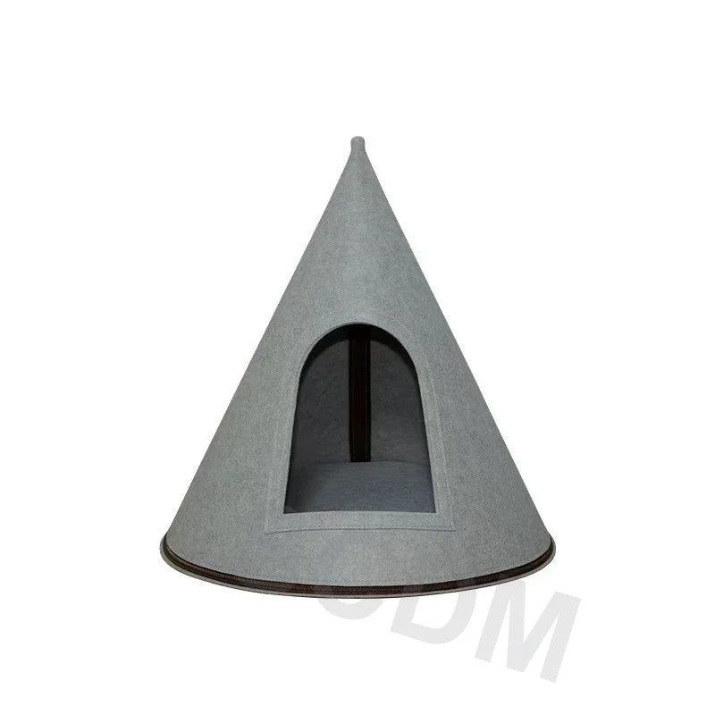 Winter Christmas Tree Cat Nest Handmade /Finished Cat Bed /Winter Warmth Semi Enclosed Dog Nest Felt Cone Pet House 크리스마스 고양이 굴