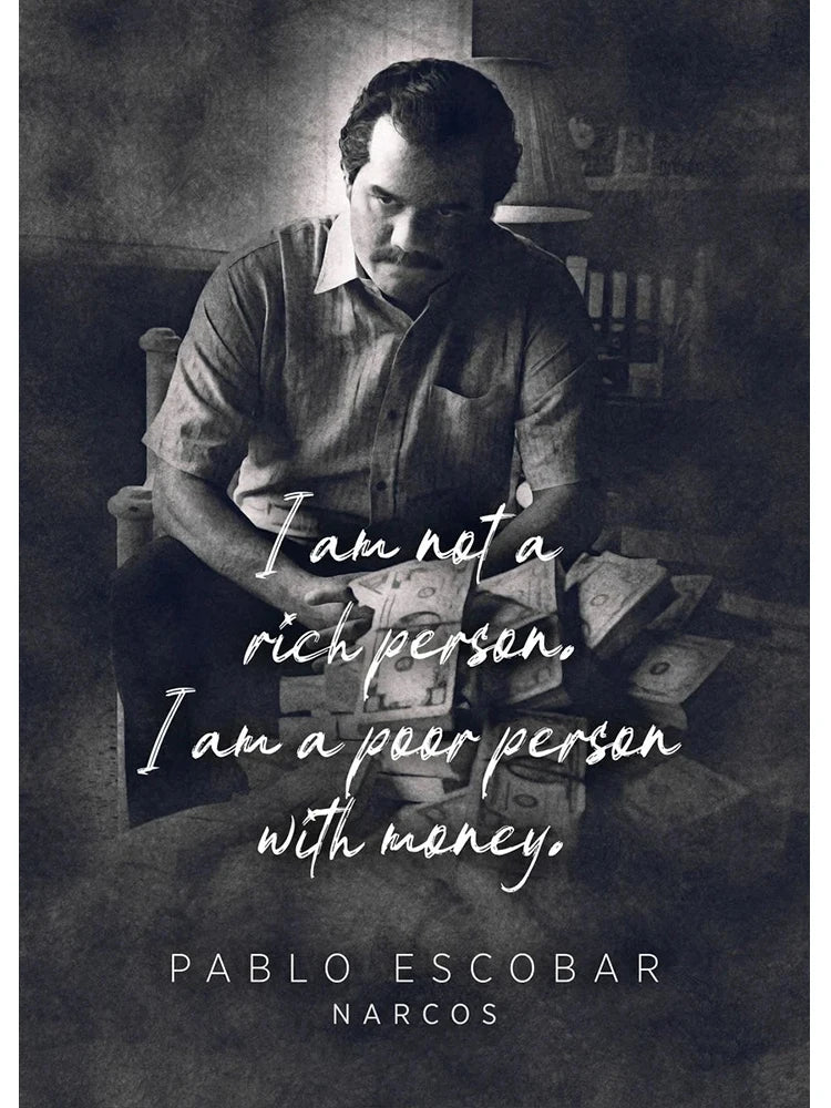 Lord Pablo Escobar Narcos Mugshot Poster Canvas Painting Colombian Drug Gangster Wall Art For Living Room Home Decoration