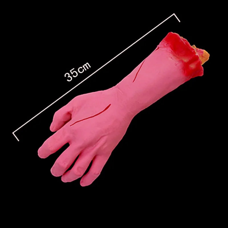 Halloween Horror Props Bloody Hand Haunted House Party Decoration Scary Fake Hand Finger Leg Foot Brain Heart Halloween Supplies