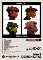 Virtual Anime Rock Band Gorillaz Poster Modern Music Album Cover Canvas Painting Wall Art for Club Living Room Home Decor Mural