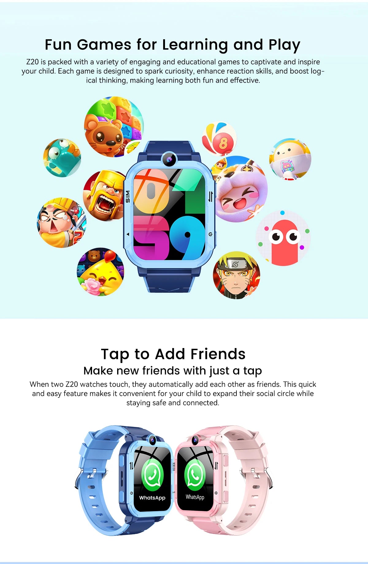 Blackview Z20 Kids Smartwatch IP67 Waterproof, 4G SOS Emergency Calling , Monitor, GPS +LBS+WIFI Location Tracking Phone Watch