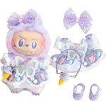For Ropa labubu v1/v2/v3  pendant baby clothes labubu 3.0 lucky purple bow skirt Outfit Doll Accessories (No dolls)