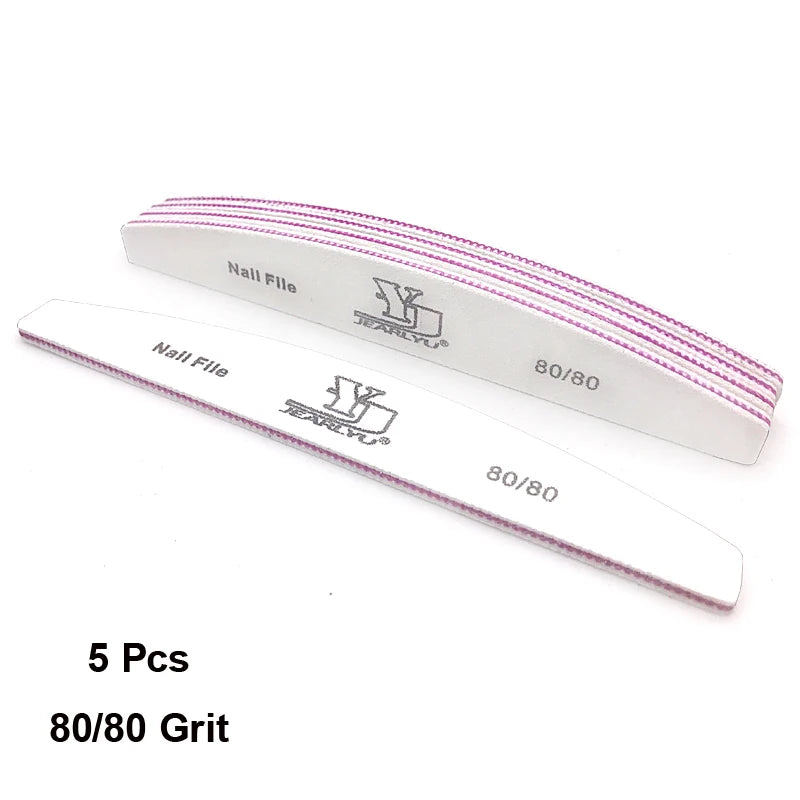 5/25Pcs/Lot Nail File Mix Color 80/100/150/180/240 Grit Professional Sandpaper Cuticle Remover Buffer Files Manicure Tool Set