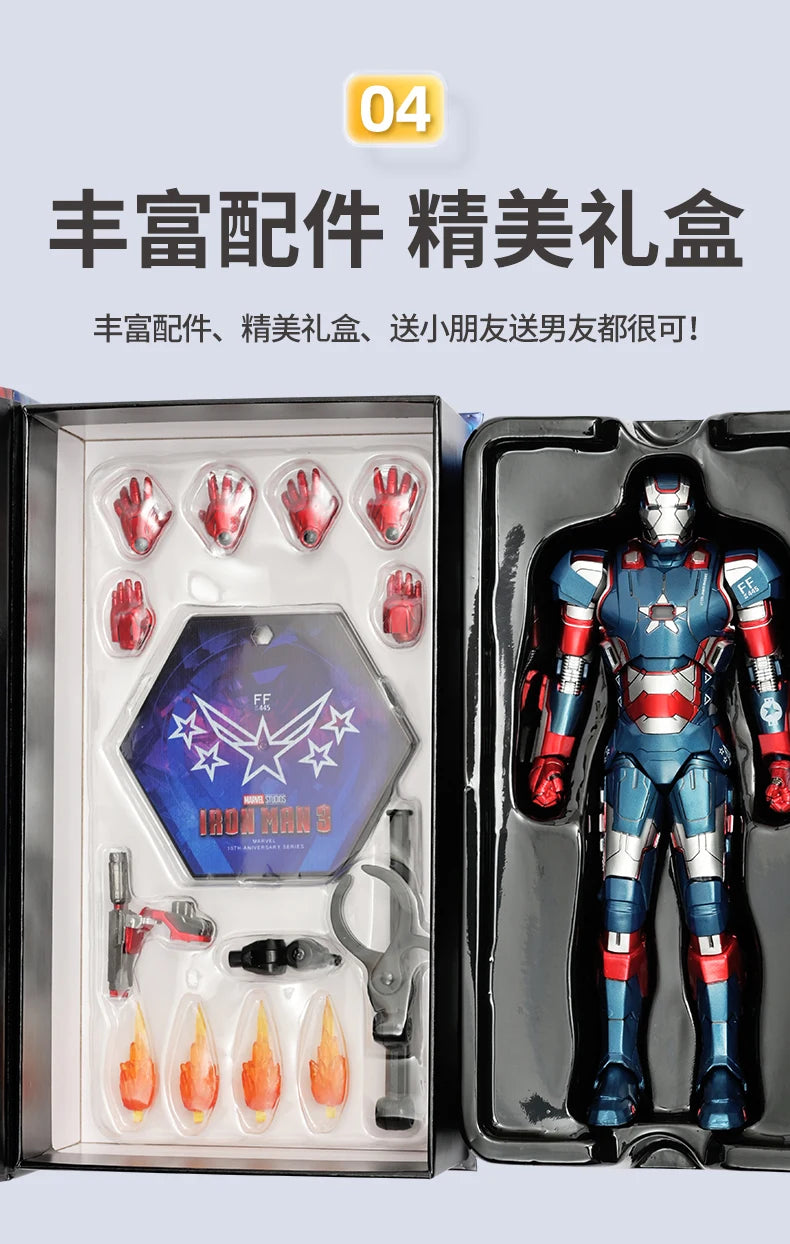 Marvel Avengers ZD Toys Iron Man MK3 MK1 MK6 MK7 MK5 Tony Stark Iron Patriot War Machine Action Figure Ironman Collect Toy Gift